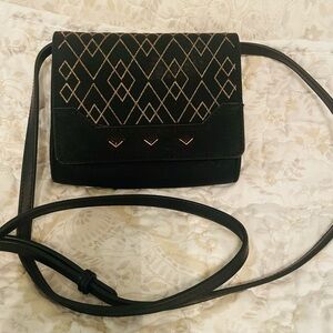 Stella & Dot Black Crossbody with Gold Accents